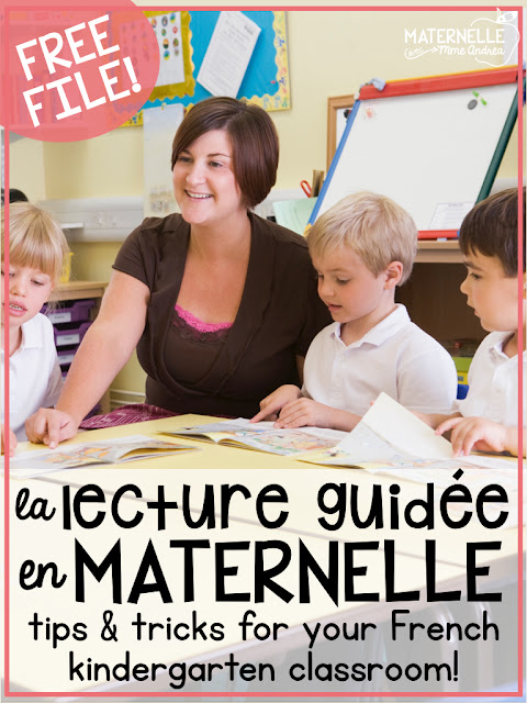 Looking for French Guided Reading help for your primary students? Check out this blog post for a sample routine, organization tips, and a FREE reading strategies poster & cheat sheet of ideas for teaching 7 essential reading strategies!