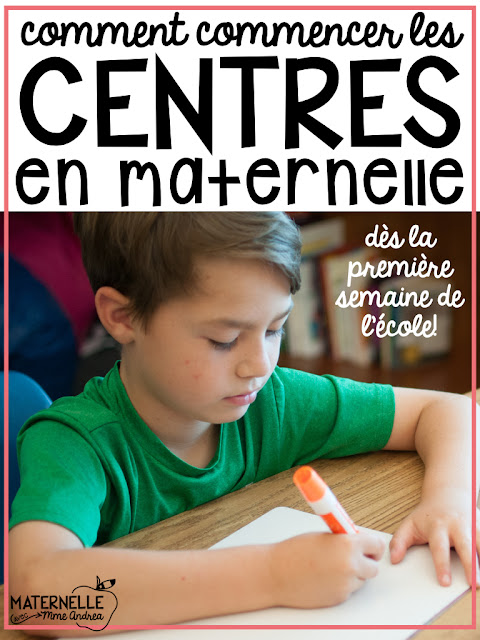 Centres are a great way to keep your students engaged and learning while you pull guided reading groups. But, en maternelle (especially in September!), your students can barely sit still long enough to hear ONE center explanation, let alone a bunch. And they may not even understand French yet!! But, we all know it is important to start building stamina and routine from the very beginning. Here is how I start literacy centres from the very first week of school in my French kindergarten classroom! 