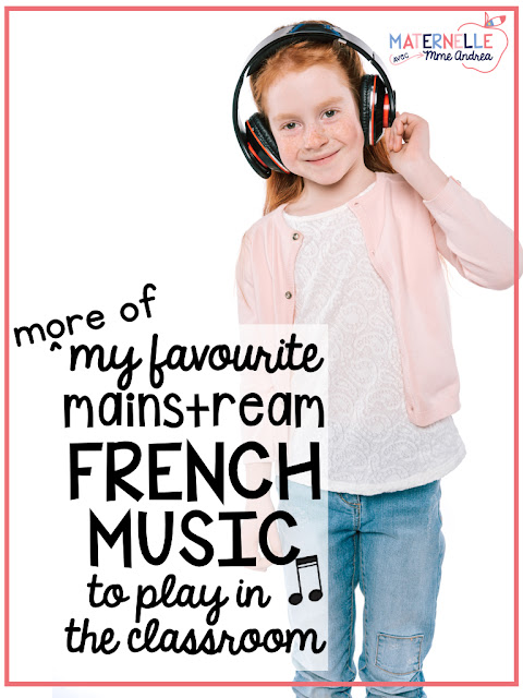Mainstream French music is great to play during class time in primary immersion or francophone classrooms in minority communities. Expose your students to authentic French culture and get them excited about French celebrities and music with these 10 great songs!
