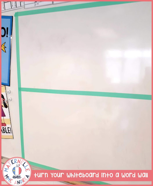 Looking for step by step instructions for turning your white board into a word wall (mur de mots) in your French primary classroom? Check out this blog post!