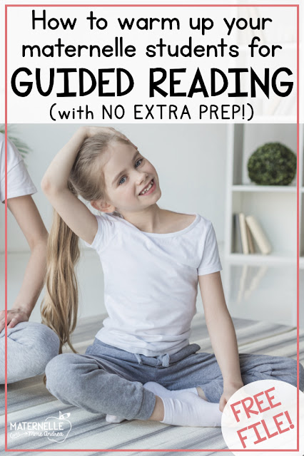 Curious about how to warm up your maternelle students at the beginning of your guided reading lessons? Check out these NO PREP games and ideas that will help your students practice four essential pre-reading skills! | Lecture guidée
