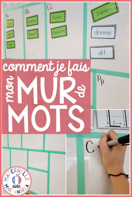 Looking for step by step instructions for turning your white board into a word wall (mur de mots) in your French primary classroom? Check out this blog post!