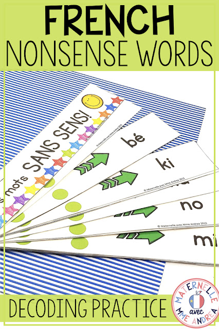 It can be challenging to teach your maternelle students how to read during lecture guidée. It can be tricky for them to learn to decode words, because often in French, letters are muette or there are sons composés. Check out this blog post to learn how nonsense words can help with that!