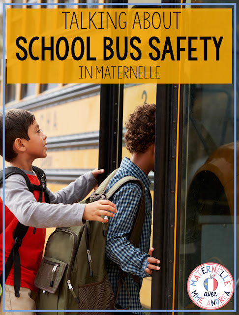 School bus safety is SUCH an important topic, for every grade! Check out this blog post for some maternelle-specific activities you can do with your students to facilitate a school bus safety discussion. FREE bus craft template included! #frenchteachers #maternelle #larentrée