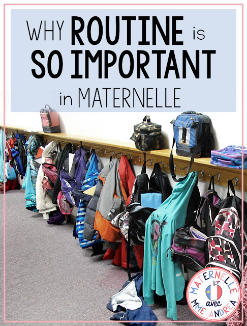 There are lots of little tips and tricks to help make teacher life in maternelle easier, but routine is probably the most important one of all. Young students THRIVE on routine, and it is beneficial to everyone. Check out this blog post to see why routine is so key in maternelle! #maternelle #frenchteachers #larentrée
