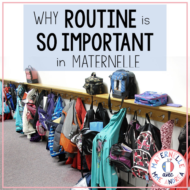 There are lots of little tips and tricks to help make teacher life in maternelle easier, but routine is probably the most important one of all. Young students THRIVE on routine, and it is beneficial to everyone. Check out this blog post to see why routine is so key in maternelle! #maternelle #frenchteachers #larentrée