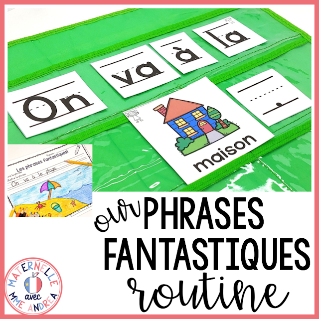 Want to give pocket chart sentences a try in maternelle, to help your students master 1:1, directionality, sight words, French vocabulary, and more? Our « phrases fantastiques » Routine  by Maternelle avec Mme Andrea will help you get your French pocket chart sentence routine up and running, and ensure your students are getting the most out of their phrases fantastiques time!