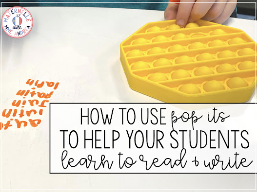 Curious about the "pop it" craze in the classroom, but not sure exactly how to use them with your French primary students? Check out this blog post for some fun ideas to help you integrate them in your literacy block!