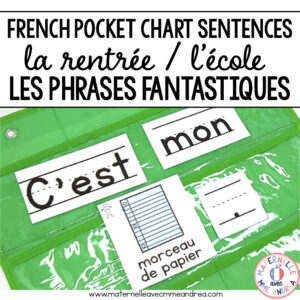 Les phrases fantastiques - La rentrée (FRENCH School Words Pocket Chart Sentences)