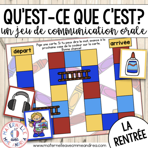 FRENCH Oral Communication Game for Back to School - Jeu de communication orale - la rentrée