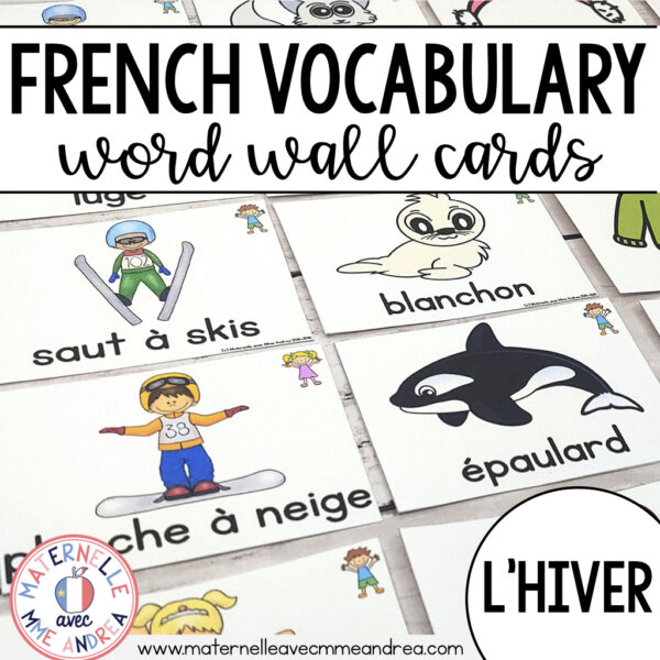 French Winter Vocabulary Cards - Cartes de vocabulaire (hiver)
