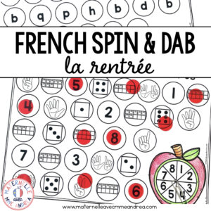 FRENCH Back to School Math and Literacy Dab It Activities (la rentrée)