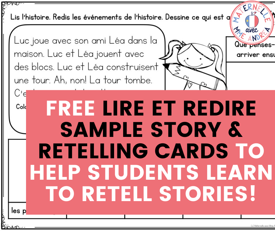 Looking for ways to help your French primary students with retelling a story? Check out this blog post for some ideas as well as a freebie to help!