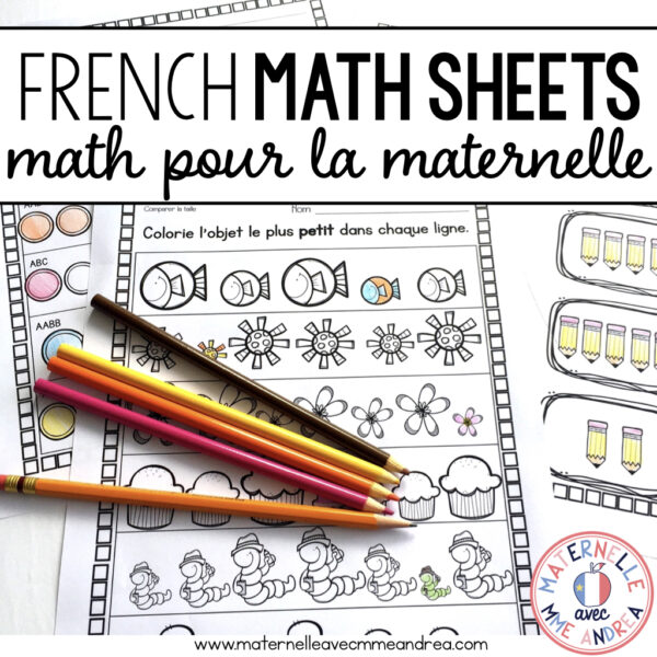 French Kindergarten MATH Worksheets - Mathématiques maternelle