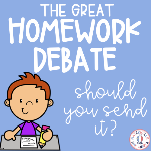 Are you a French immersion primary teacher wondering what you should be sending for homework each day... or even if you should be sending homework at all? Check out this blog post for a few ideas!